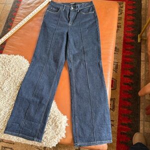 Judy Blue Dark Indigo Wide Leg Jeans with Front Seams